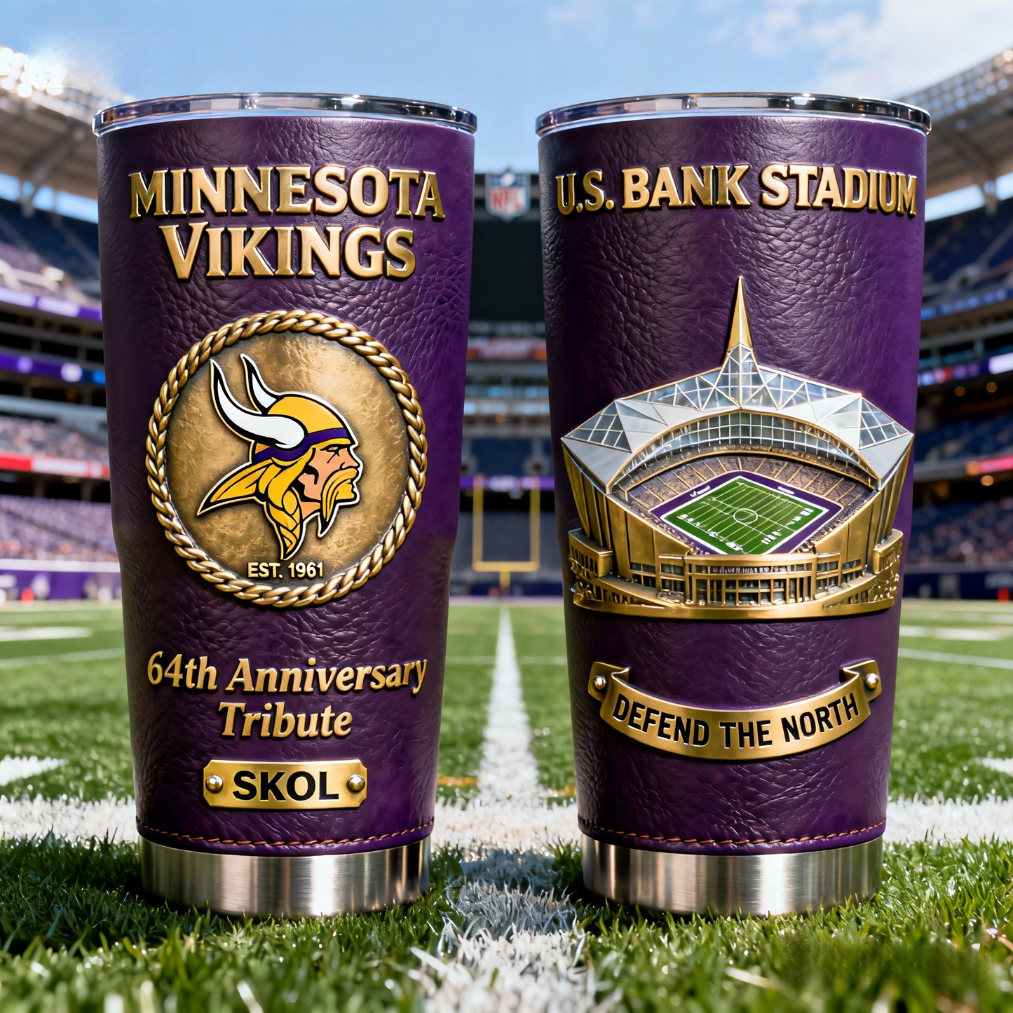 Minnesota Vikings 64th Anniversary Tribute Tumbler – U.S. Bank Stadium Edition