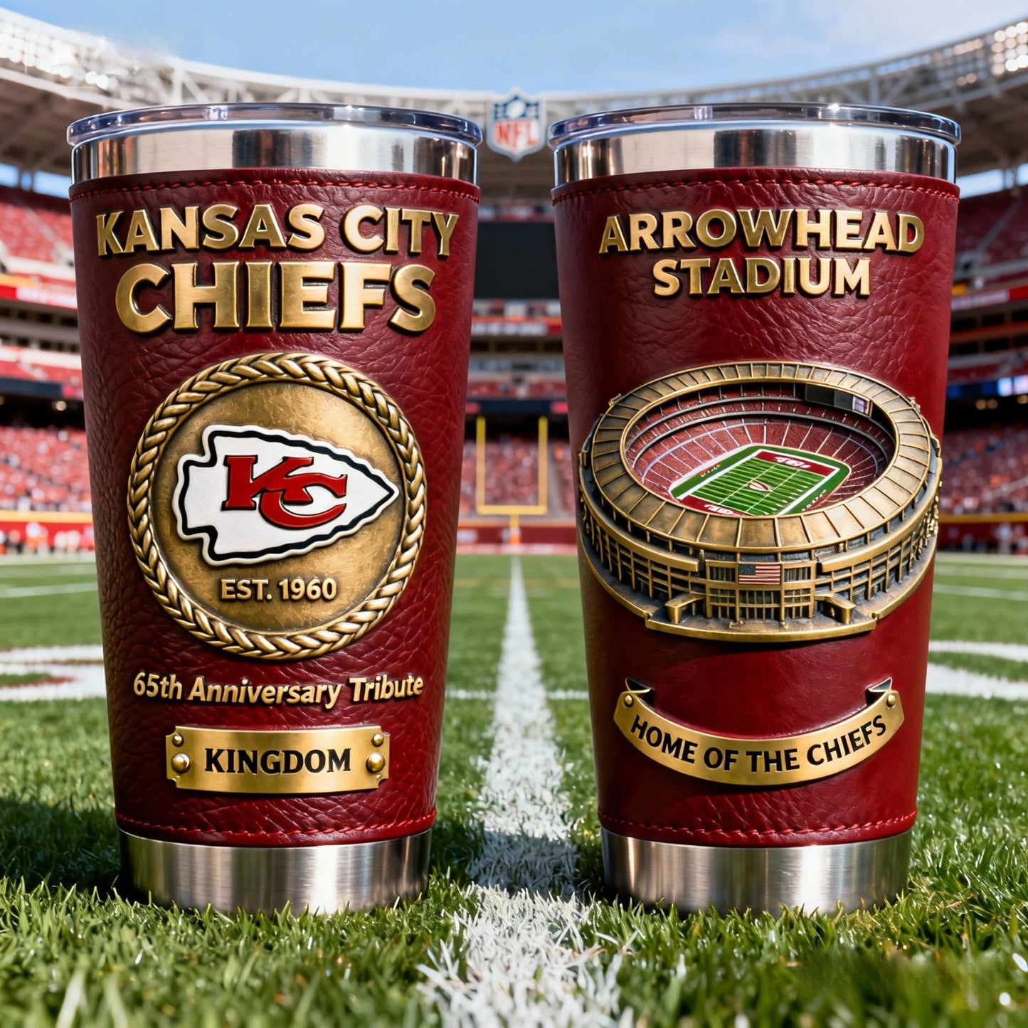 Kansas City Chiefs 65th Anniversary Tribute Tumbler – Arrowhead Stadium Edition