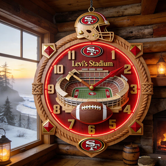 San Francisco 49ers - Levi’s Stadium Wooden Wall Clock