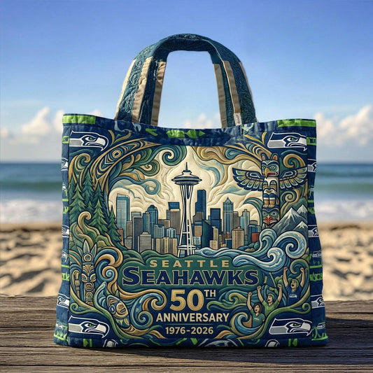 Seattle Seahawks 50th Anniversary Tote Bag (1976–2026)